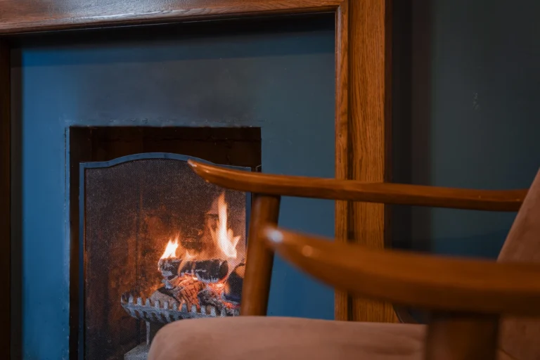 Bar area - close up fire with chair arms