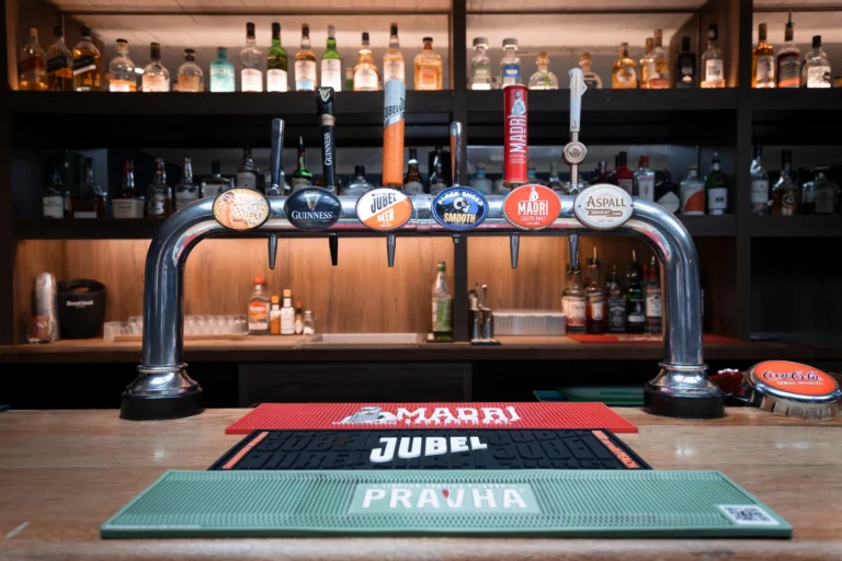 Bar - left hand beer taps